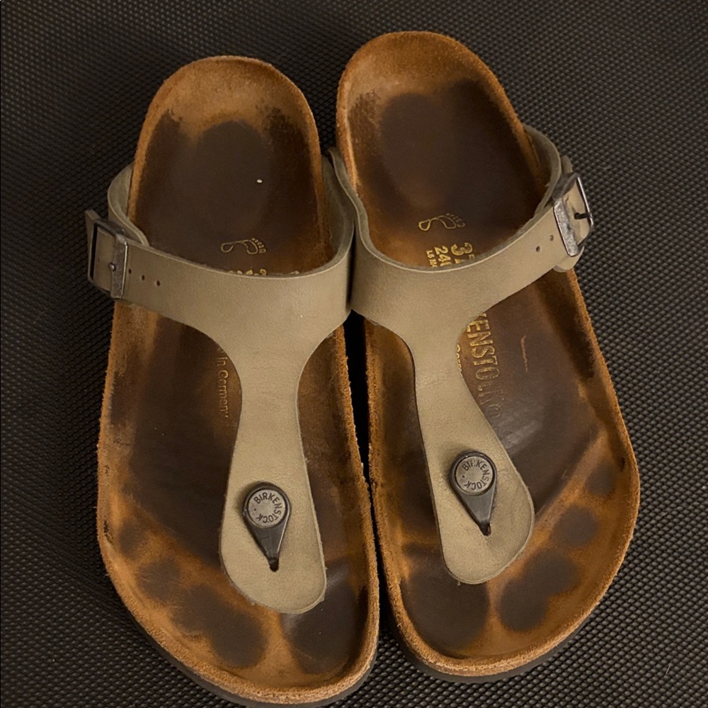 Birkenstock olive green Thong Sandals